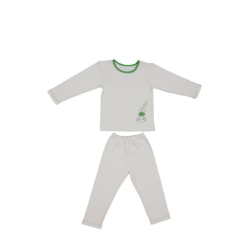Kinderschlafanzug aus Bio-Baumwolle - Grüne Frosch - 4-5 Jahre - Zizzz