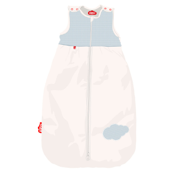 Bio-Babyschlafsack Vichy Blue / Aus Bio-Baumwolle & Swisswool / 70 cm, 90 cm, 110 cm