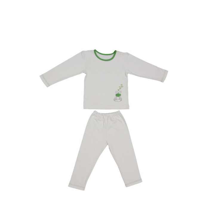 Kinderschlafanzug aus Bio-Baumwolle - Grüne Frosch - 3-4 Jahre - Zizzz